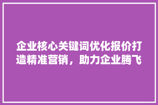企业核心关键词优化报价打造精准营销，助力企业腾飞_企业核心关键词优化报价  第1张
