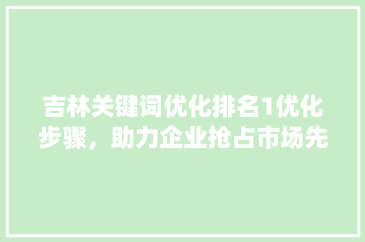 吉林关键词优化排名1优化步骤，助力企业抢占市场先机_吉林关键词优化排名1