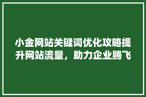 小金网站关键词优化攻略提升网站流量，助力企业腾飞_小金网站关键词优化