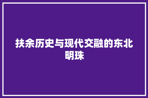 扶余历史与现代交融的东北明珠