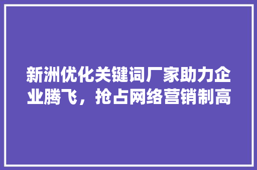 新洲优化关键词厂家助力企业腾飞，抢占网络营销制高点_新洲优化关键词厂家