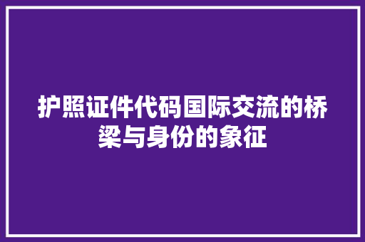 护照证件代码国际交流的桥梁与身份的象征