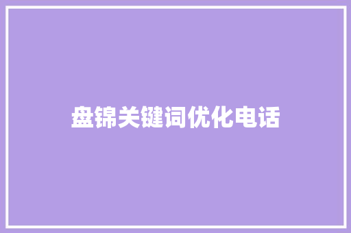 盘锦关键词优化电话