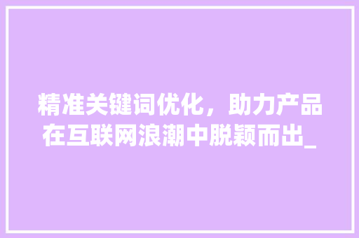 精准关键词优化，助力产品在互联网浪潮中脱颖而出_产品关键词优化程序