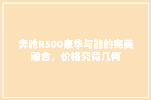 奔驰R500豪华与能的完美融合，价格究竟几何
