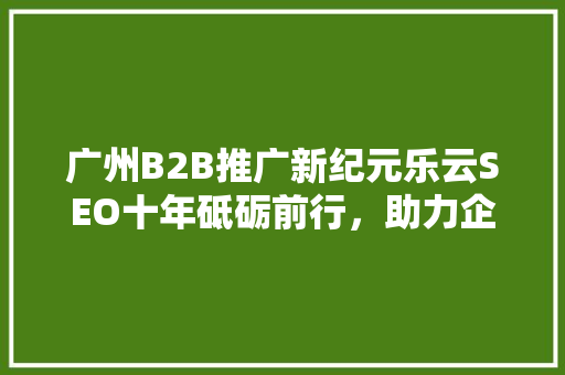 广州B2B推广新纪元乐云SEO十年砥砺前行，助力企业腾飞