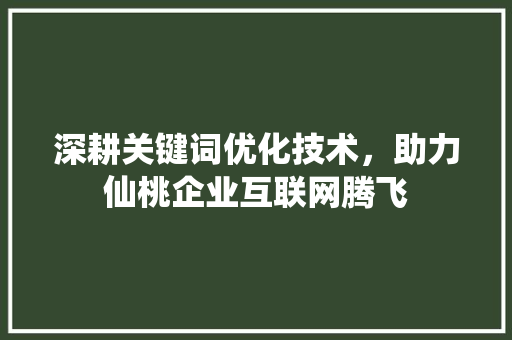 深耕关键词优化技术，助力仙桃企业互联网腾飞