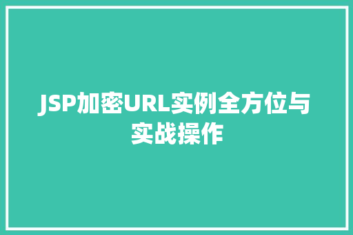 JSP加密URL实例全方位与实战操作 第1张 JSP加密URL实例全方位与实战操作 第1张