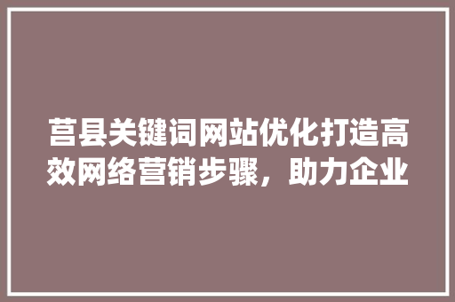 莒县关键词网站优化打造高效网络营销步骤，助力企业腾飞_莒县关键词网站优化  第1张
