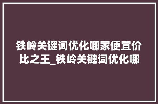 铁岭关键词优化哪家便宜价比之王_铁岭关键词优化哪家便宜
