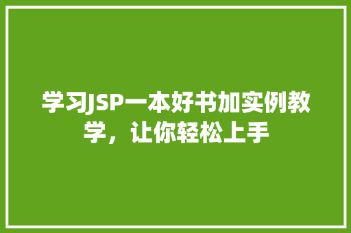 学习JSP一本好书加实例教学，让你轻松上手
