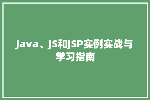 Java、JS和JSP实例实战与学习指南