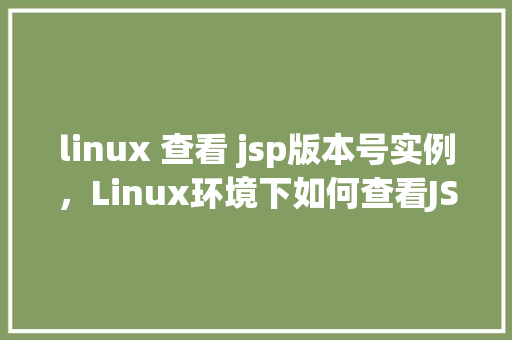 linux 查看 jsp版本号实例，Linux环境下如何查看JSP版本号实例介绍