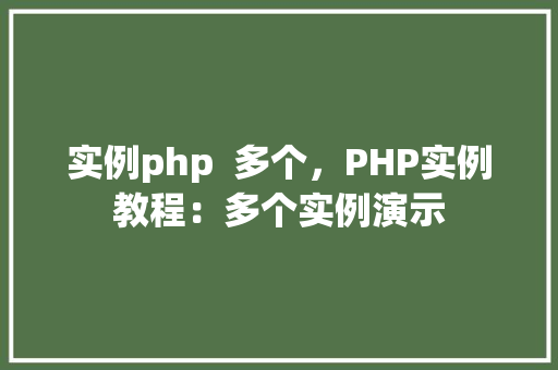 实例php  多个，PHP实例教程：多个实例演示
