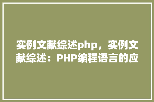 实例文献综述php，实例文献综述：PHP编程语言的应用实例