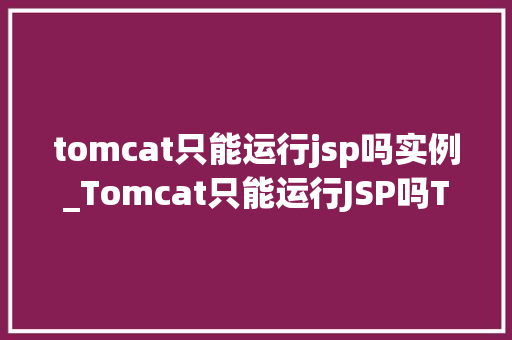 tomcat只能运行jsp吗实例_Tomcat只能运行JSP吗Tomcat的多元应用实例  第1张
