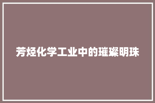 芳烃化学工业中的璀璨明珠