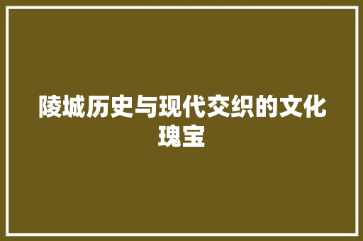 陵城历史与现代交织的文化瑰宝