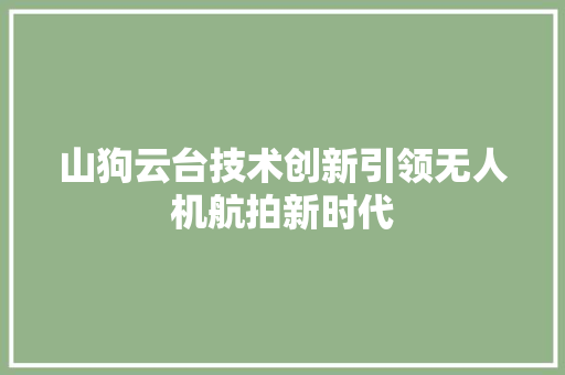 山狗云台技术创新引领无人机航拍新时代