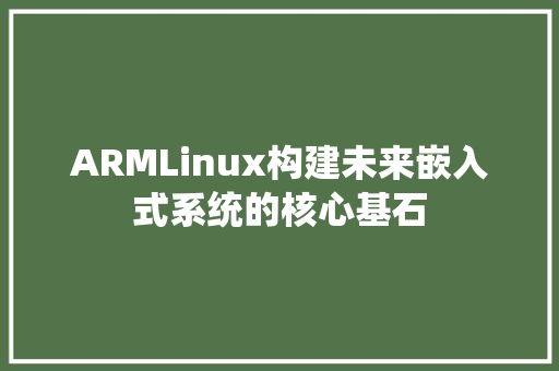 ARMLinux构建未来嵌入式系统的核心基石