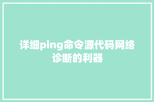 详细ping命令源代码网络诊断的利器