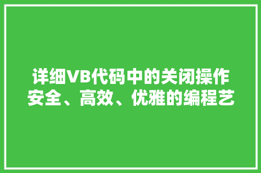 详细VB代码中的关闭操作安全、高效、优雅的编程艺术