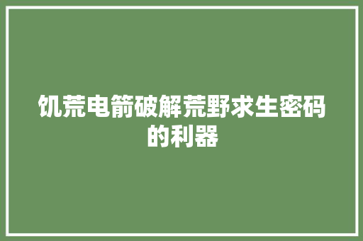 饥荒电箭破解荒野求生密码的利器