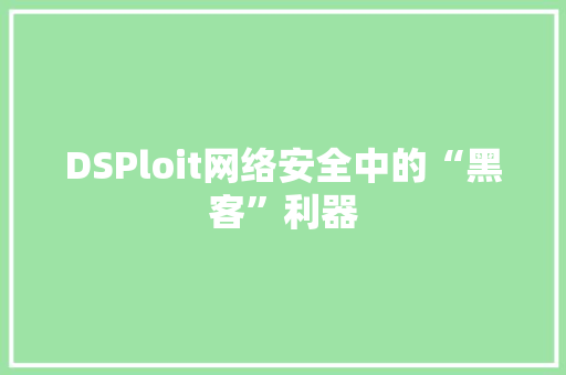 DSPloit网络安全中的“黑客”利器