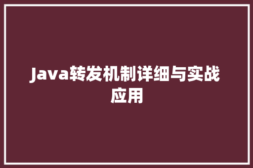 Java转发机制详细与实战应用