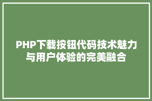 PHP下载按钮代码技术魅力与用户体验的完美融合