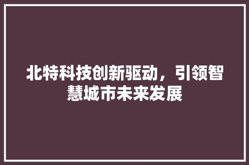 北特科技创新驱动，引领智慧城市未来发展