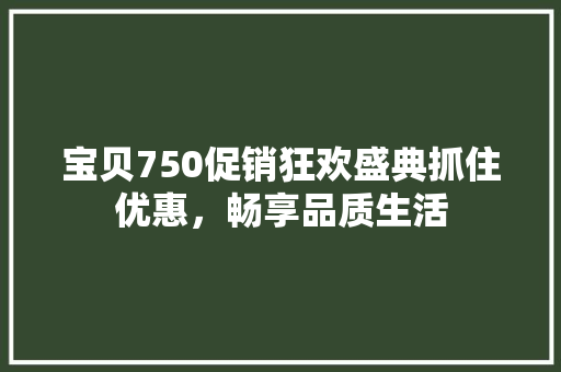宝贝750促销狂欢盛典抓住优惠，畅享品质生活  第1张