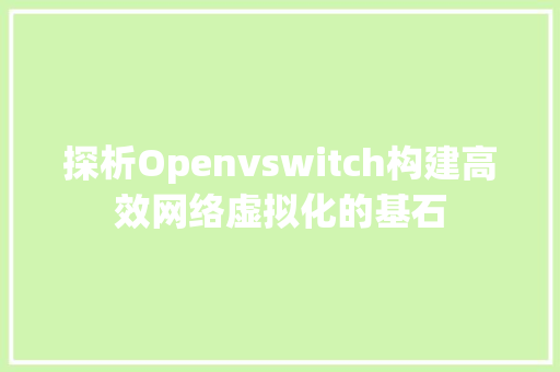 探析Openvswitch构建高效网络虚拟化的基石  第1张