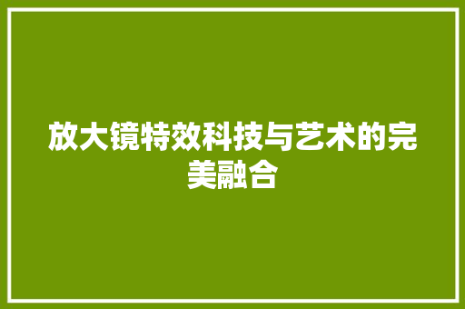 放大镜特效科技与艺术的完美融合  第1张
