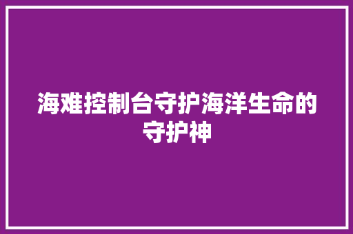 海难控制台守护海洋生命的守护神