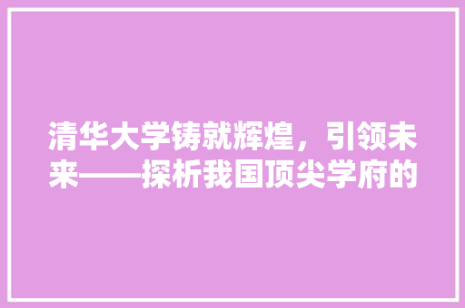 清华大学铸就辉煌，引领未来——探析我国顶尖学府的创新发展之路