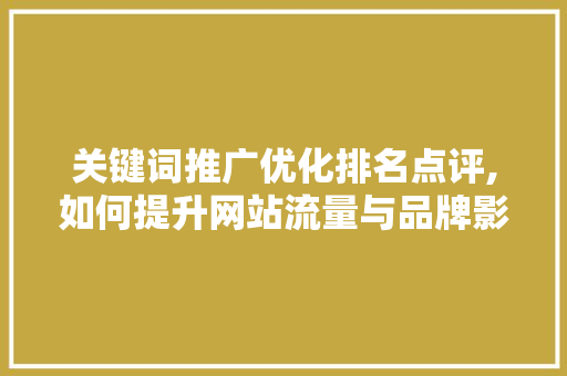 关键词推广优化排名点评,如何提升网站流量与品牌影响力